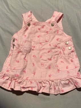 Girls Pink Overalls Dress Size 3/6 Months